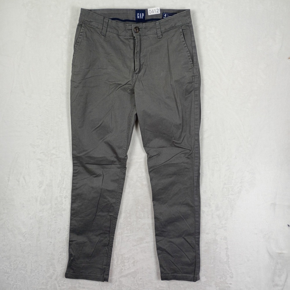 Gap Chino Pants Womens 4 Grey Relaxed Girlfriend Casual Work Wear Everyday